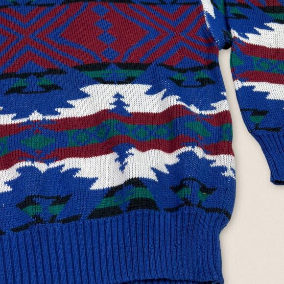 Vintage 90s Grandpa Sweater crew neck Acrylic Trend Basics Size Large - Picture 4 of 4